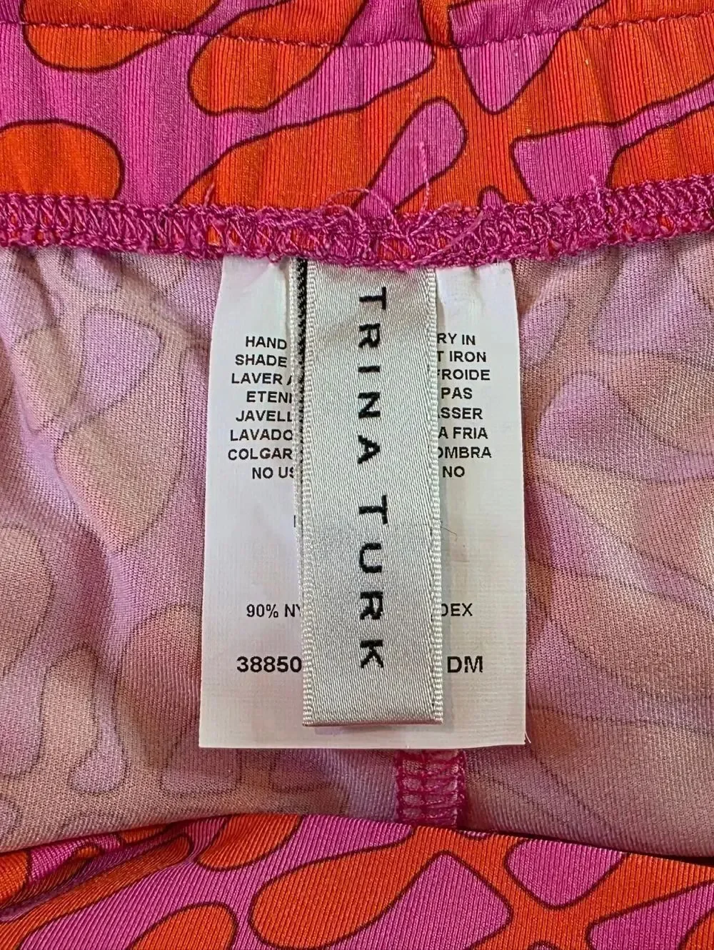 Trina Turk Trellis Pink & Orange Swim Cover-Up Pants Size L